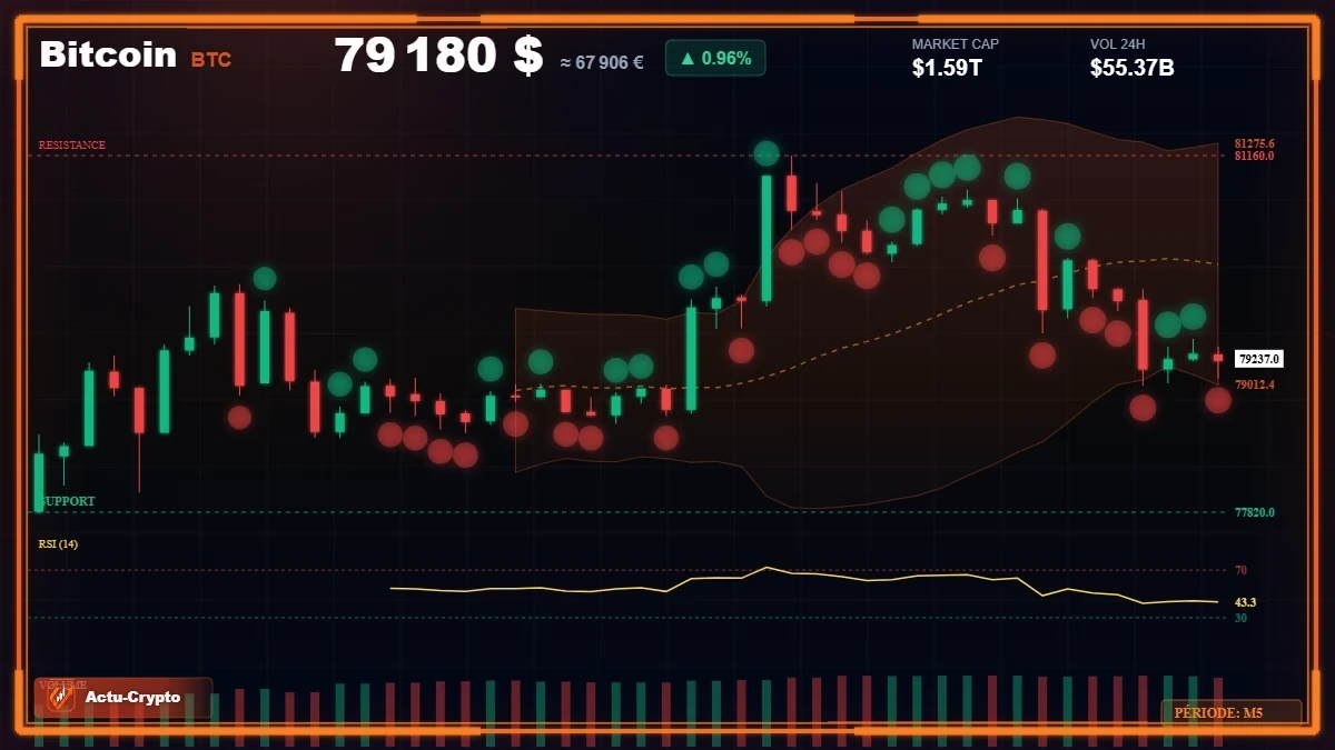 Analyse technique du cours Bitcoin (BTC) avec données de marché récentes