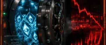 Coffre institutionnel rempli de tokens symbolisant le plafond d’achats d’Ethereum de BitMine